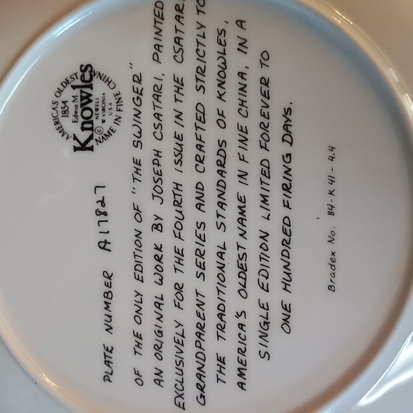 Knowles "The Swinger" Plate - Picture 3 of 10